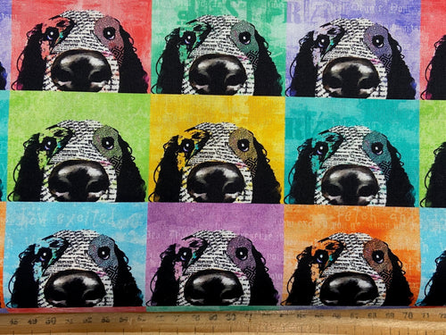 3 wishes raise the woof pup connie haley pop art dog puppy sausage dog dachsund daxie cotton fabric shack malmesbury