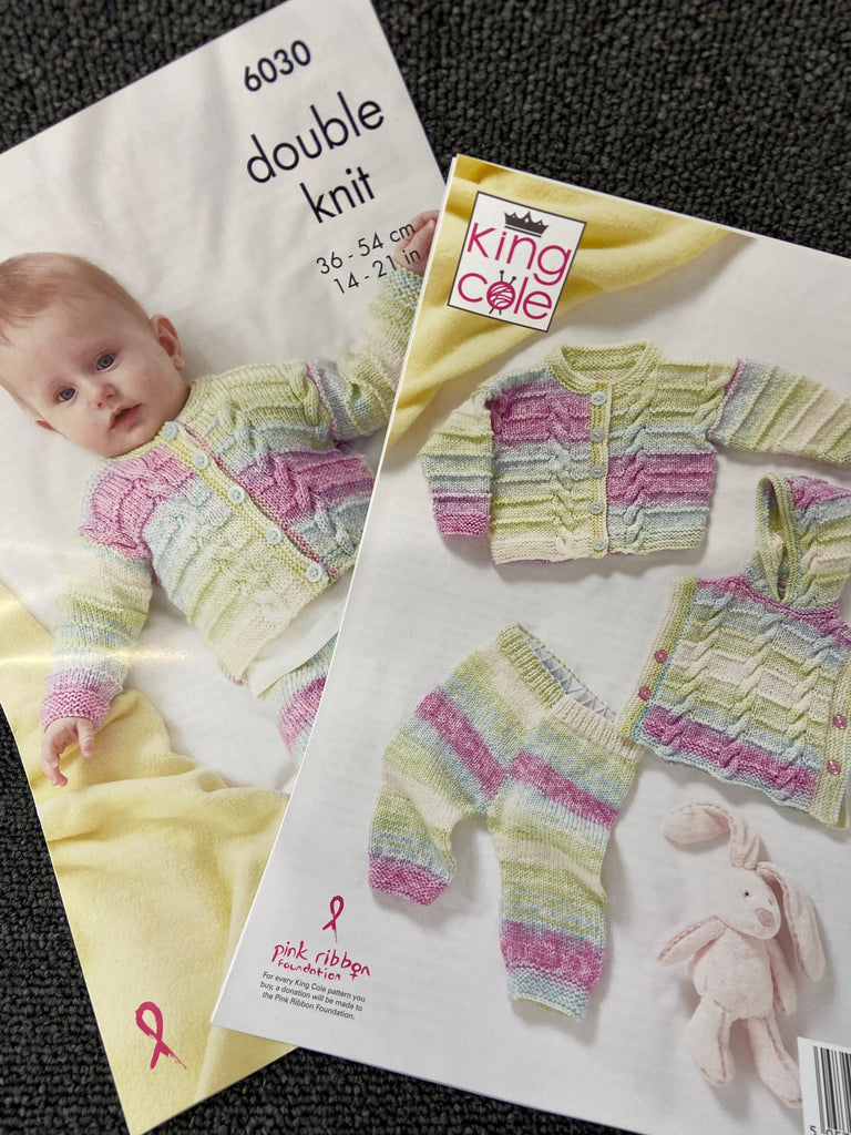 King Cole Babies Cutie Pie Cardigan Leggings Poncho Double Knit DK Kni Fabric Shack Malmesbury