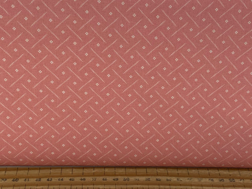 Makower Andover Tonal Ditsy Squares Rouge Pink fabric Shack Malmesbury