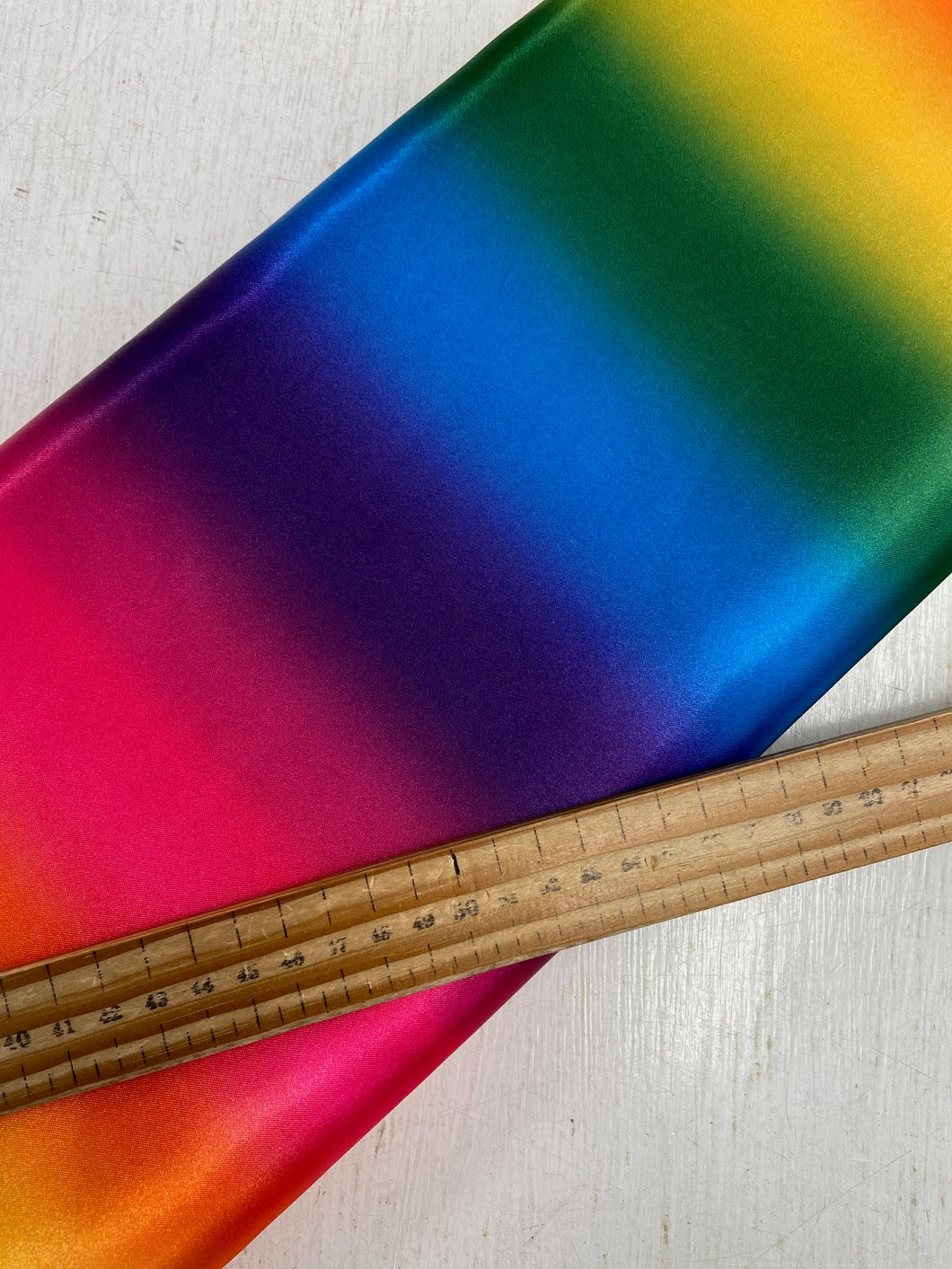 Rainow Satin Polyester Fabric Stripe gay pride fabric shack malmesbury