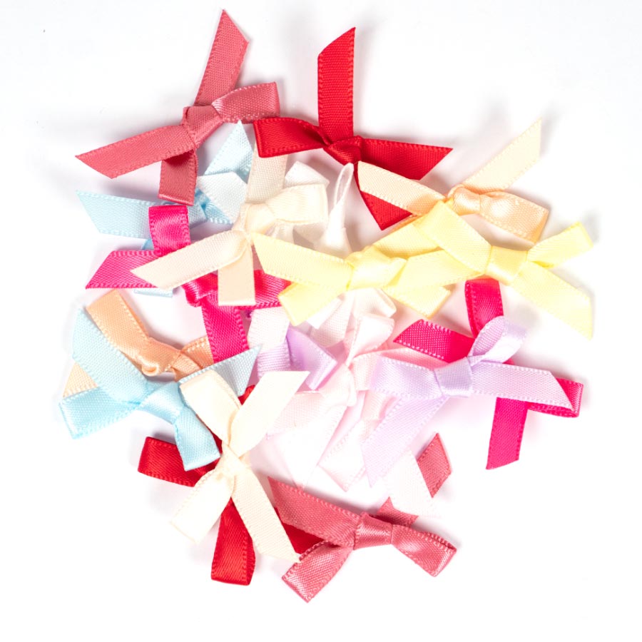 Small Satin Ribbon bow bows Embellishments Wedding card making birthday fabric shack malmesbury HR086