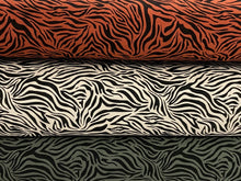 Tiger Print Khaki Cotton Jersey with Elastane T-Shirt Stretch Knit by 1/2 Metre*