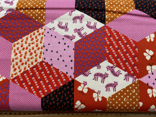 alexia marcelle abegg ruby star society ohh lucky lucky 3d tumbling blocks canvas pink heliotrope fabric shack malmesbury