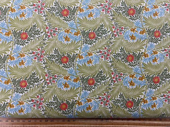 barbara blackman william morris manor floral flowers cotton fabric shack malmesbury compton hammersmith larkspur 9511