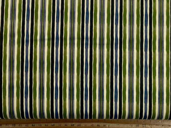 brett blumenthal camelot fabrics fishful thinking fish lure fly flies hook strip green blue  fishing cotton fabric shack malmesbury