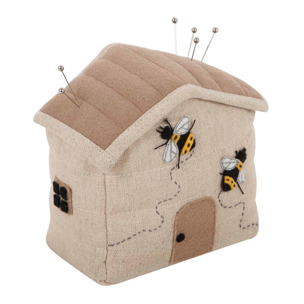 bumble bee pin cushion house pincushion fabric shack malmesbury gift present PCBHA_347