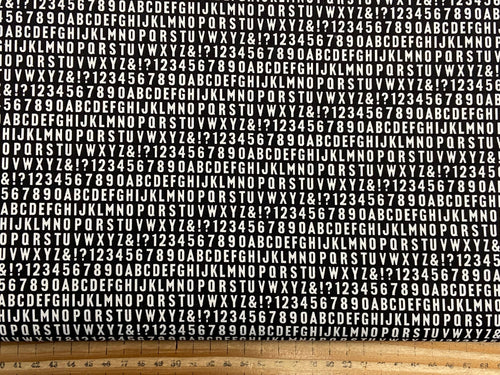 cathe holden moda sable & swan monochrome alphabet black white cotton fabric shack malmesbury