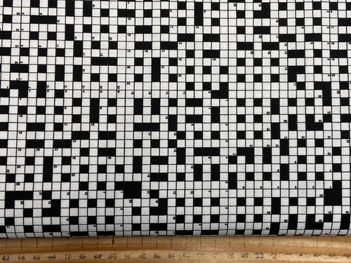cathe holden moda sable & swan monochrome crossword black white cotton fabric shack malmesbury