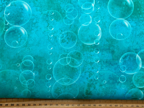 connie haley 3 three wishes shining sea bubbles turquoise cotton fabric shack malmesbury