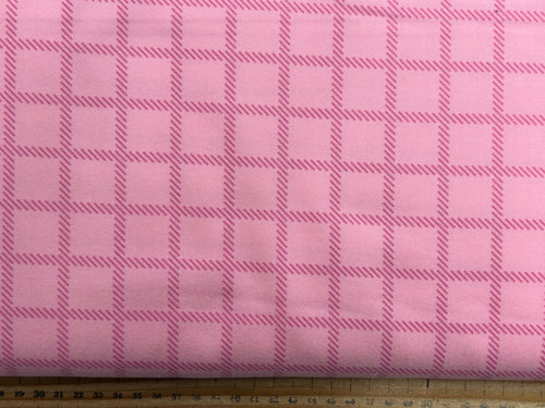 corey yoder moda sherbert sunshine flannel brushed cotton petunia pink grid fabric shack malmesbury