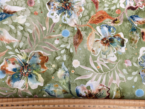 Create Joy For Moda Desert Oasis Flower Cactus Green (6018) Cotton Fabric by the 1/4Metre*