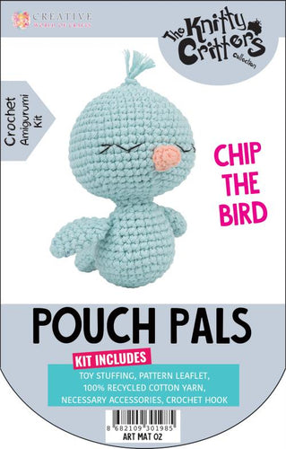 crochet kit pouch pals chip the bird soft toy the knitty critters fabric shack malmesbury HC40781