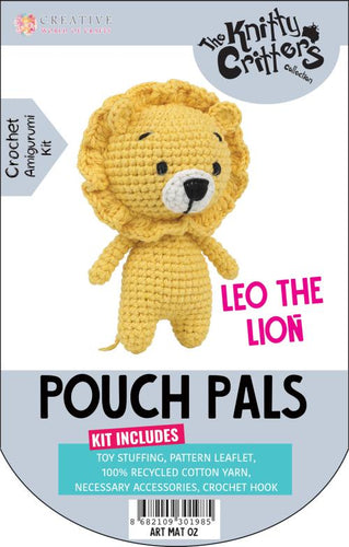 crochet kit pouch pals leo the lion soft toy the knitty critters fabric shack malmesbury HC40785