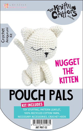 The Knitty Critters Pouch Pals Nugget The Kitten Amigurumi Crochet Kit