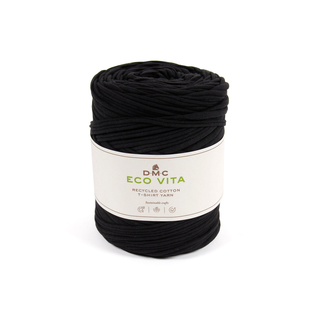 dmc eco vita tshirt t-shirt cotton yarn knitting knit crochet yarn wool fabric shack malmesbury D390_BLK black