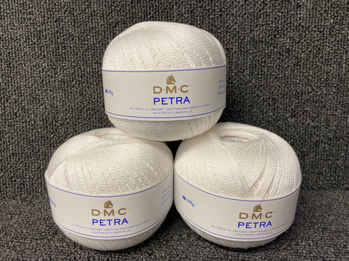 dmc petra crochet mercerized cotton yarn size 5 100g white b5200 fabric shack malmesbury