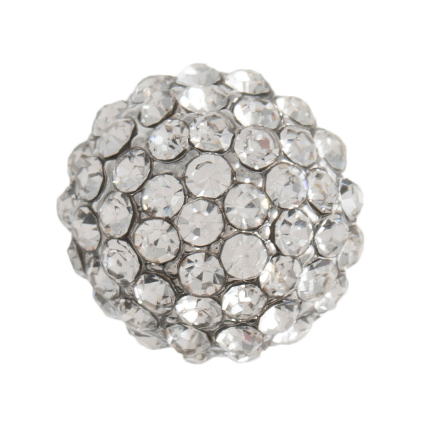 Diamante Silver Dome Button 12mm with Shank