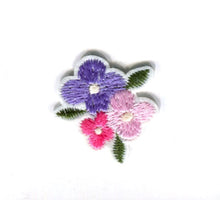 habico badge motif patch iron on sew on flower pink purple posy small fabric shack malmesbury