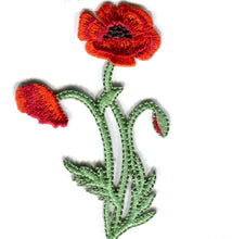 habico badge motif patch iron on sew on flower poppy red fabric shack malmesbury