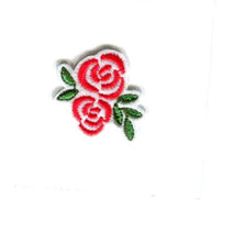 habico badge motif patch iron on sew on flower rose red small fabric shack malmesbury