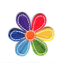 habico badge motif patch iron on sew  on rainbow flower fabric shack malmesbury
