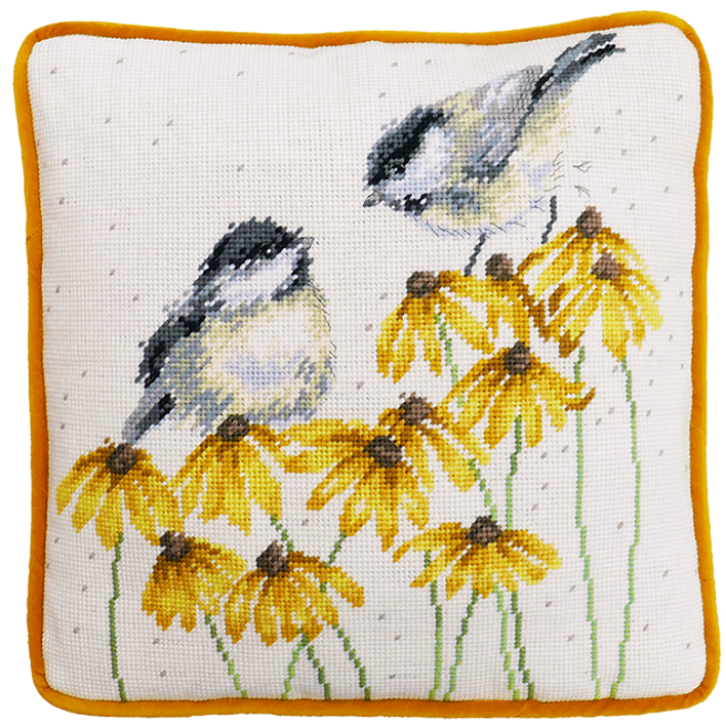 hannah dale chitter chatter blue tits tapestry needlepoint kit THD77 fabric shack malmesbury