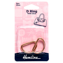 hemline bag making d ring 25mm rose gold fabric shack malmesbury H4516_25_RG