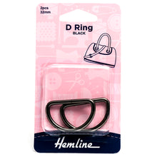 hemline bag making d ring 32mm nickel black fabric shack malmesbury H4516_32_NB