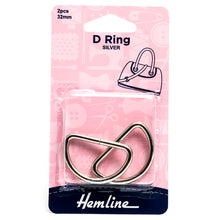 hemline bag making d ring 32mm silver fabric shack malmesbury H4516_32_SLVR