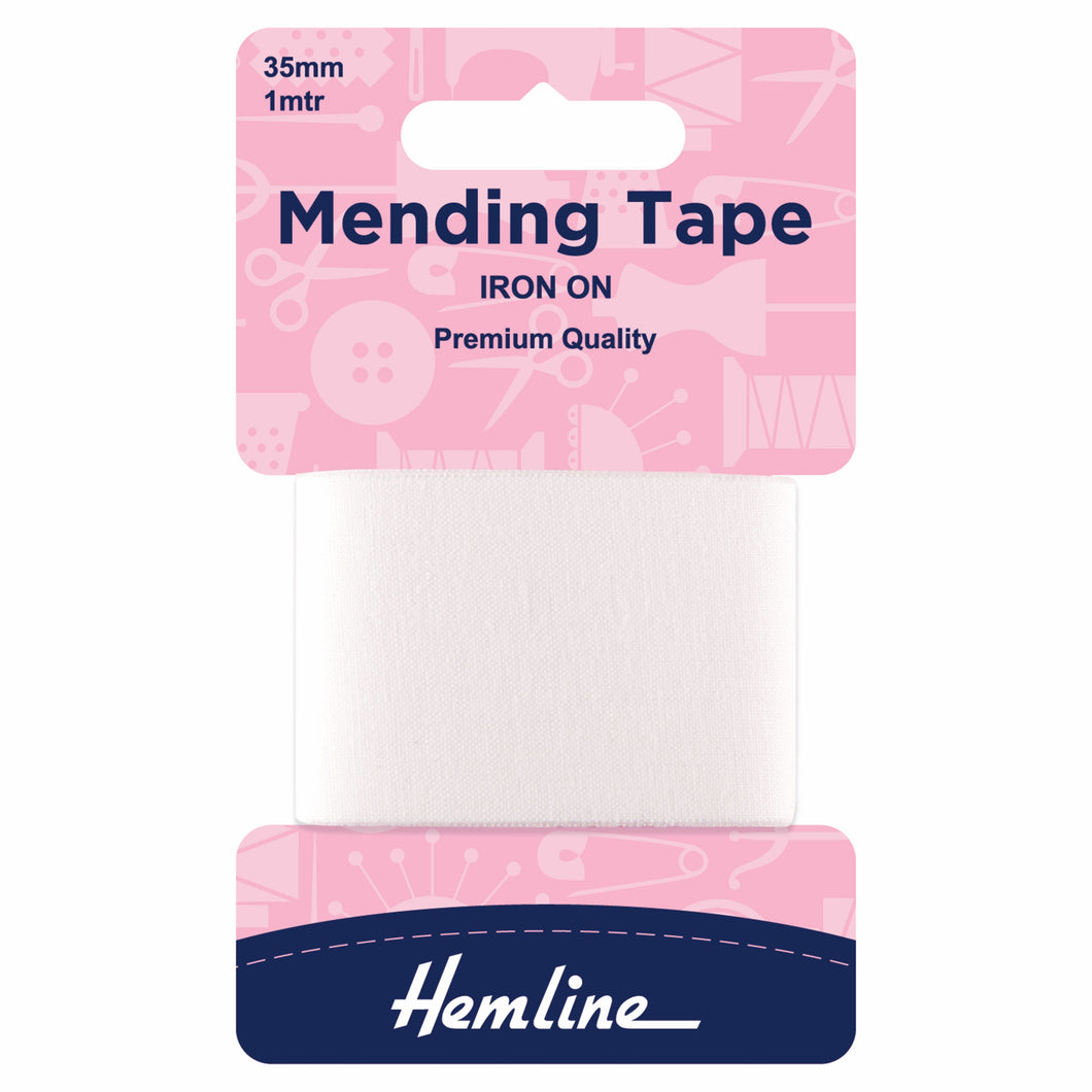 hemline fusible iron on mending tape 38mm white fabric shack malmesbury H698_WHT