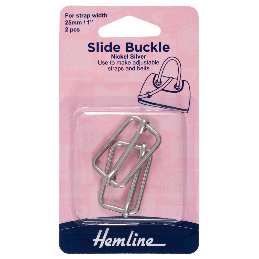 hemline metal strap slider bag making 25mm silver nickel fabric shack malmesbury H4502_25_NK