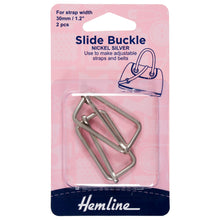 hemline metal strap slider bag making 30mm nickel silver fabric shack malmesbury H4502_30_NK