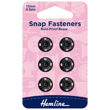 hemline snap fasteners sew on poppers black 13mm fabric shack malmesbury H421_13