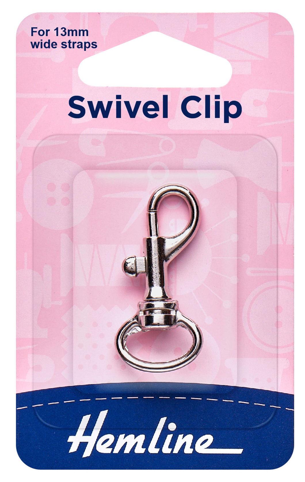 hemline swivel lobster handbag clip clasp 13mm nickel silver fabric shack malmesbury H482_13_N
