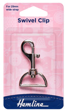 hemline swivel lobster handbag clip clasp 25mm nickel silver fabric shack malmesbury H482_25_N