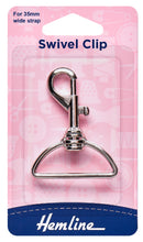 hemline swivel lobster handbag clip clasp 35mm nickel silver fabric shack malmesbury H482_35_N