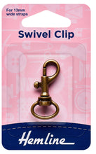 hemline swivel lobster handbag clip clasp 13mm bronze fabric shack malmesbury H482_13_B