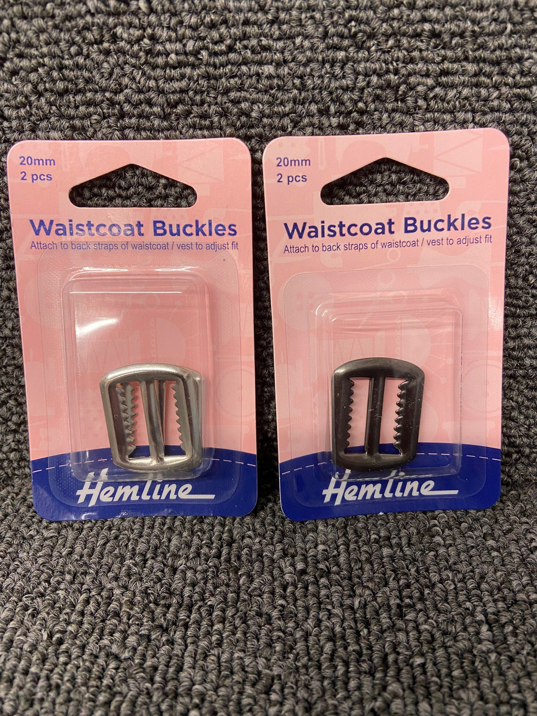 hemline waistcoat buckles gun metal nickel silver 20mm 2pack fabric shack malmesbury