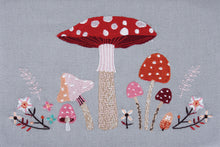 hobby gift toadstool mushroom forest woodland fox hare medium embroidered sewing box tray MRME_643 fabric shack malmesbury