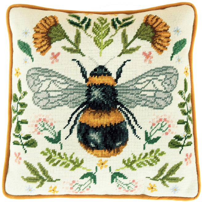jade mosinski botanical bee tapestry needlepoint kit TAP12 fabric shack malmesbury