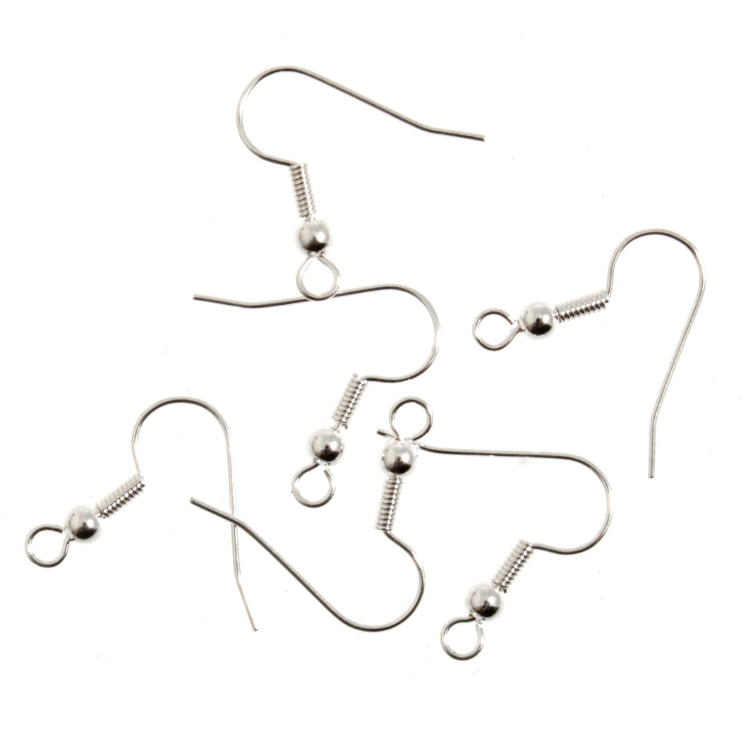 jewellery jewelry jewelery findings deluxe long ball ear wire hook silver plated fabric shack malmesbury TDF01