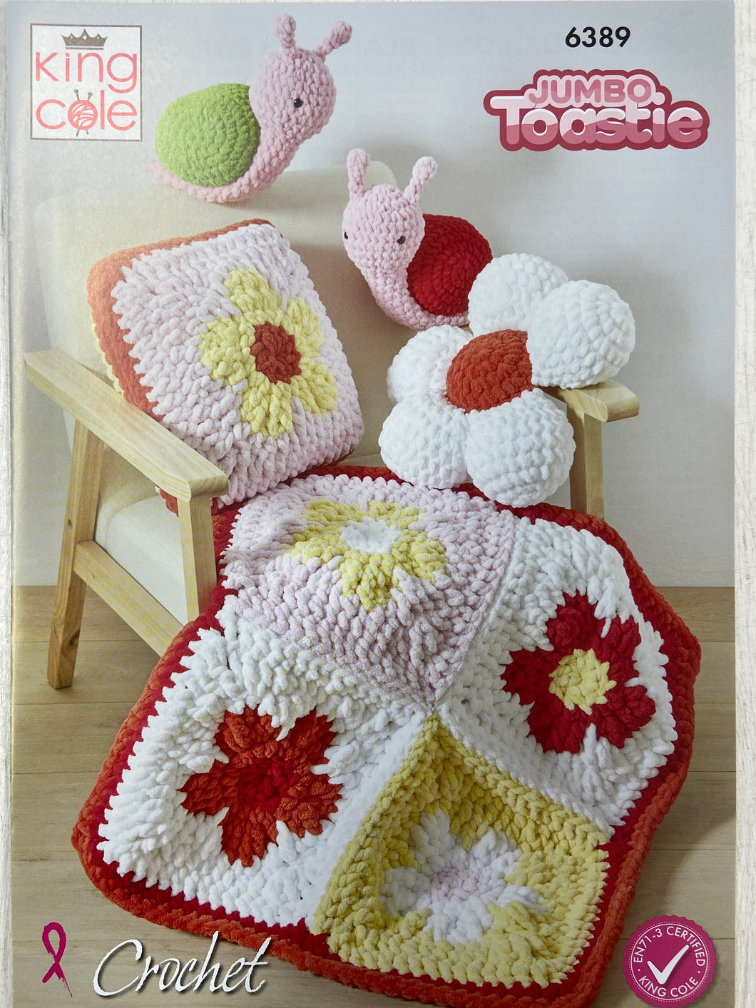 king cole crochet pattern Blanket Pillows & Snail Plushies Jumbo Toastie 6389 fabric shack malmesbury