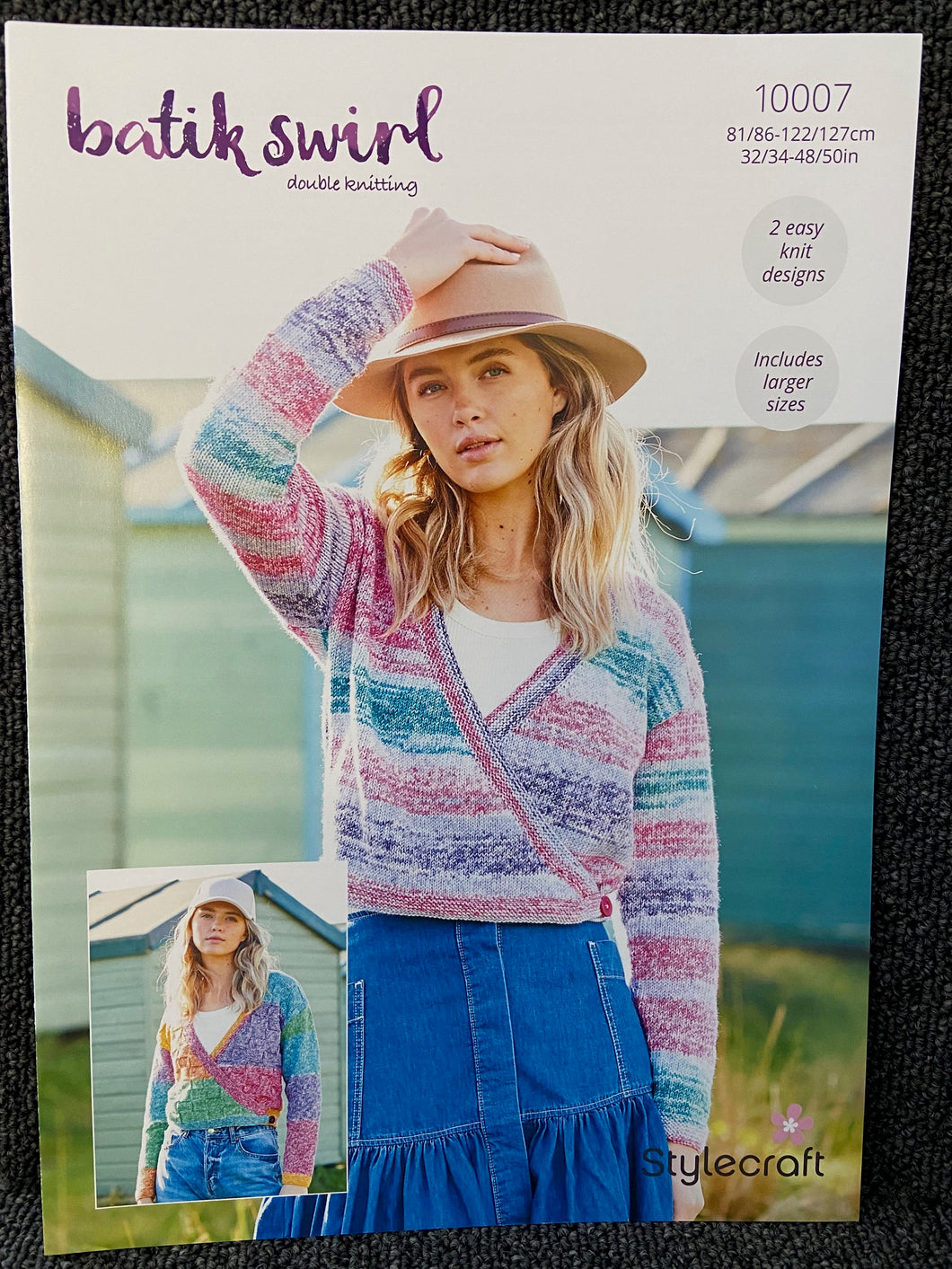 ladies cardigan wrap round jacket stylecraft batik swirl double knitting dk pattern 10007 fabric shack malmesbury