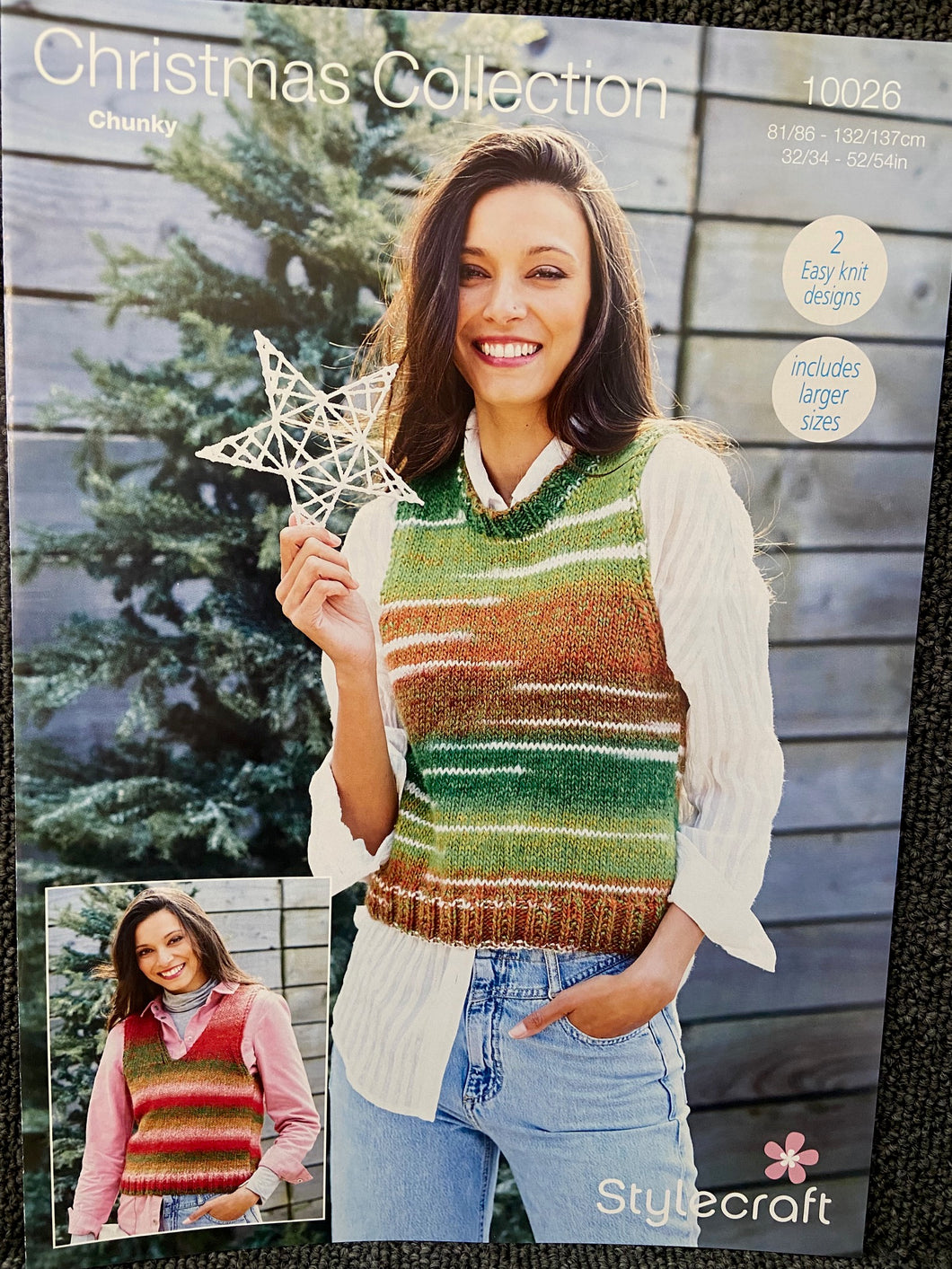 ladies christmas collection tank top slip over stylecraft wonderland chunky knitting pattern 10026 fabric shack malmesbury
