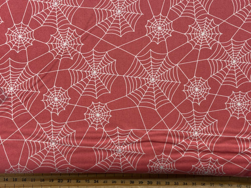 lella boutique moda hey boo halloween goth gothic midnight love potion pink cobweb cotton fabric shack malmesbury