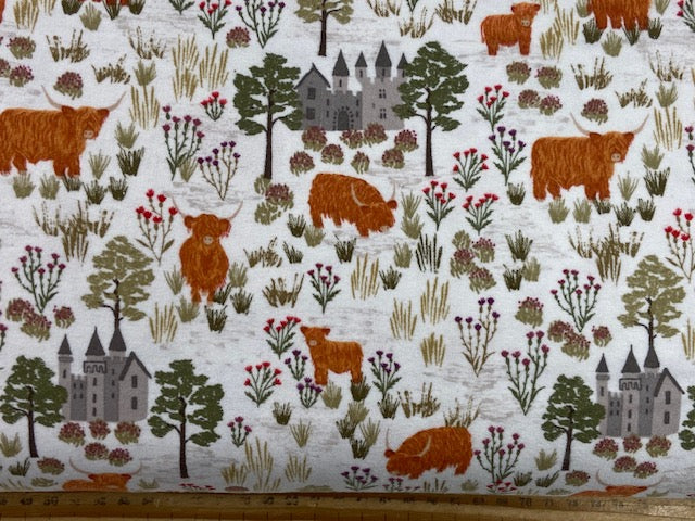 lewis & and irene loch lewis brushed cotton flannel highland cow cream fabric shack malmesbury