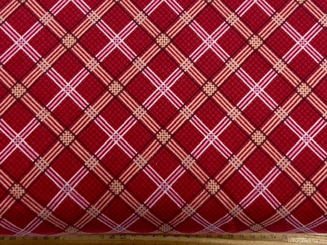 lewis & and irene loch lewis brushed cotton flannel plaid check red fabric shack malmesbury