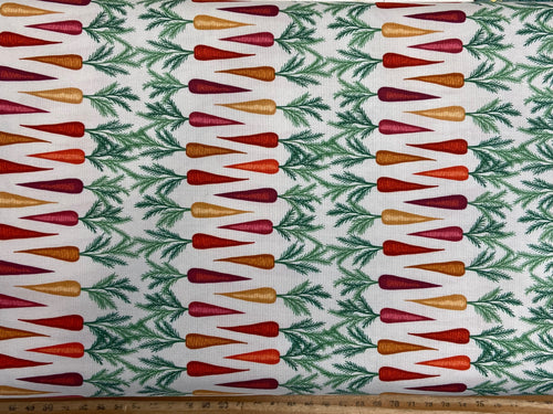 lewis & and irene the kitchen garden rainbow carrot stripe cotton fabric shack malmesbury chef cook gardener