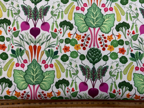 lewis & and irene the kitchen garden vegetable extravaganza cream cotton fabric shack malmesbury chef cook gardener 2