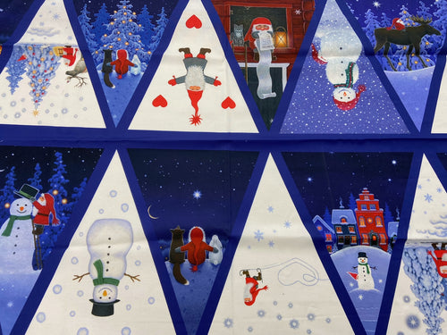 lewis and irene eva melhuish tomtens forest friends bunting panel christmas holidays hare fox santa 3